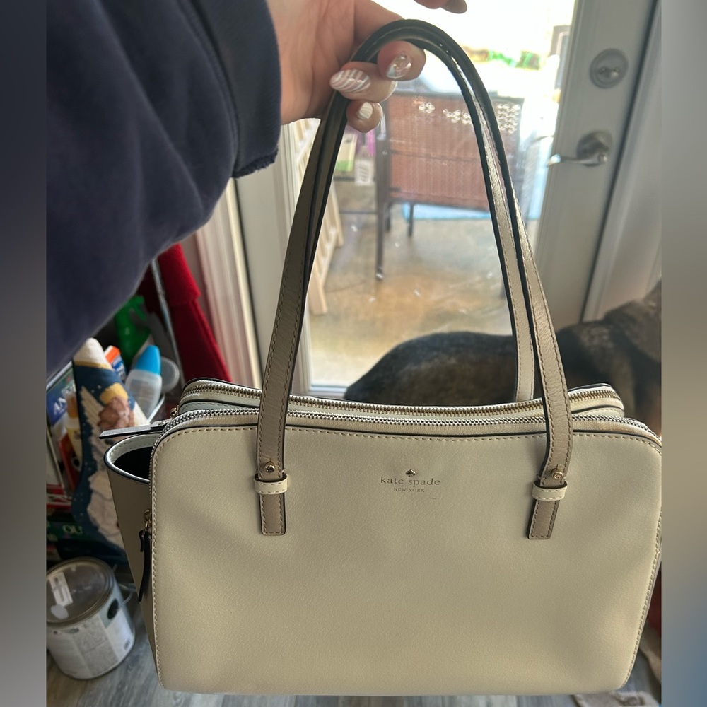 Two tone leather Kate Spade structured handbag